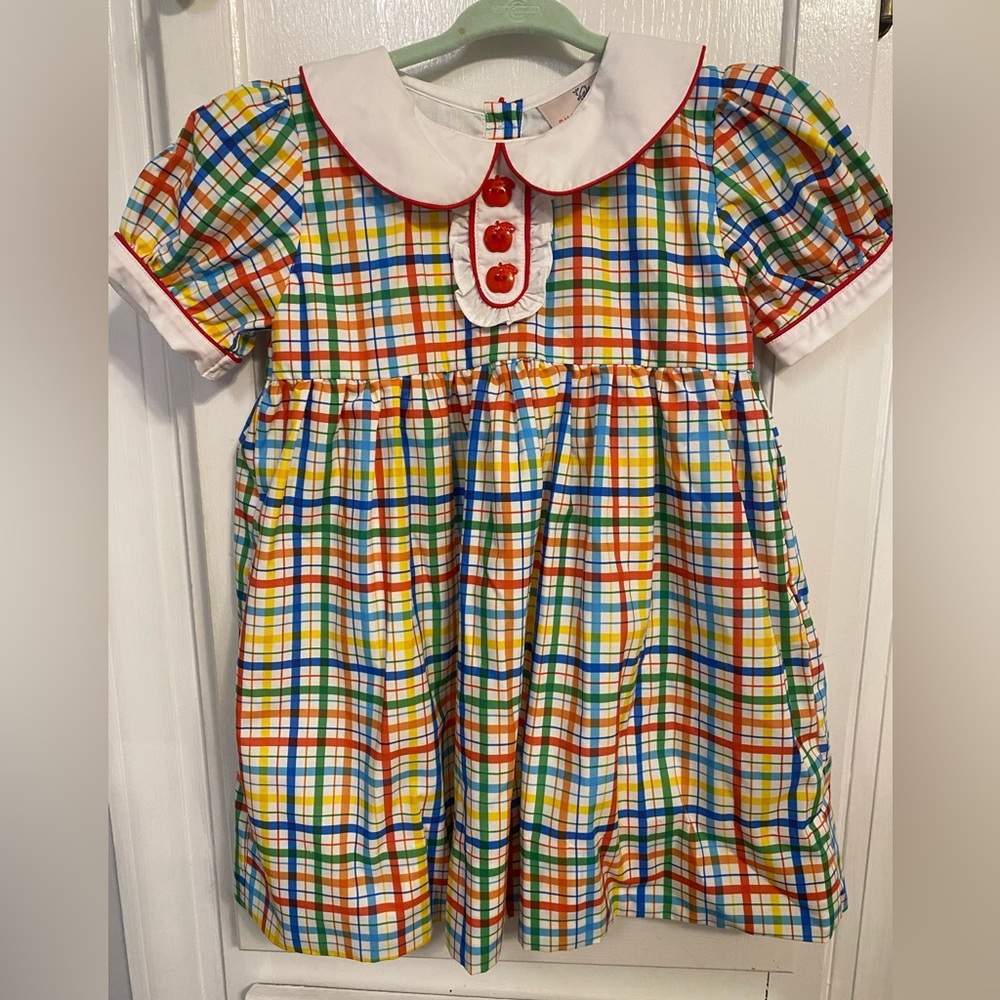 Colorful Plaid Apple School Dress